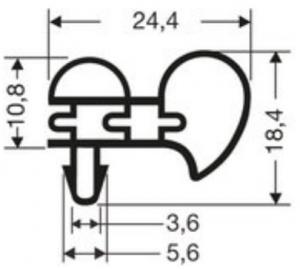 JOINT PVC A CLIPSER SANS AIMANT POUR MEUBLES FRIGOS JPC-015