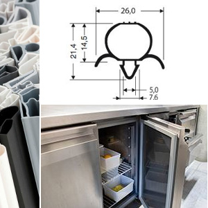 Profils PVC à clipser sans aimant JPC pour meubles frigo