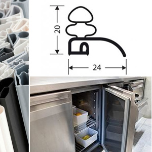 Profils PVC à perle sans aimant JPP pour meubles frigo