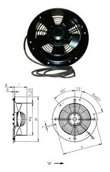 VENTILATEURS HELICOIDES MOTEUR VERS GRILLE Ø 200